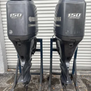 Used Pair of 2013 Yamaha F150XA 150 HP 4-Stroke Outboard Motors – Counter Rotation – 25″ (X) Shaft